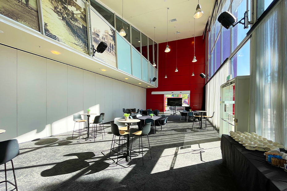 Gallery with a mix of round tables at the Shoalhaven Entertainment Centre