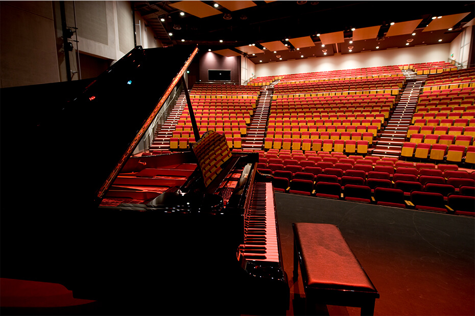 Auditorium on stage with piano